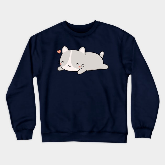 Kawaii Cute Cat Crewneck Sweatshirt by happinessinatee